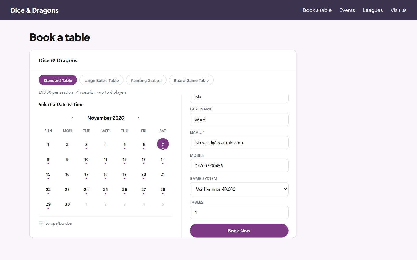NorthMark CRM booking checkout with order summary and card form